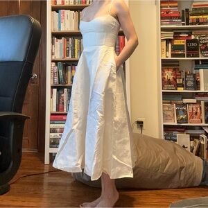 Lulu’s Meet for Tea Jacquard Bustier Dress w/ Pockets